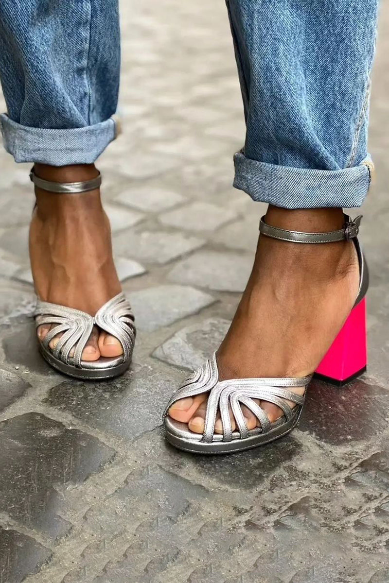 Serafina™ | Shiny Sandals with Block Heel