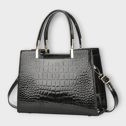 Laura's Glossy Crocodile Pattern Handbag