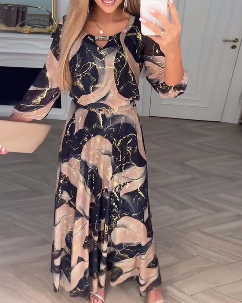 Kay | Elegant Maxi Dress with Subtle Print