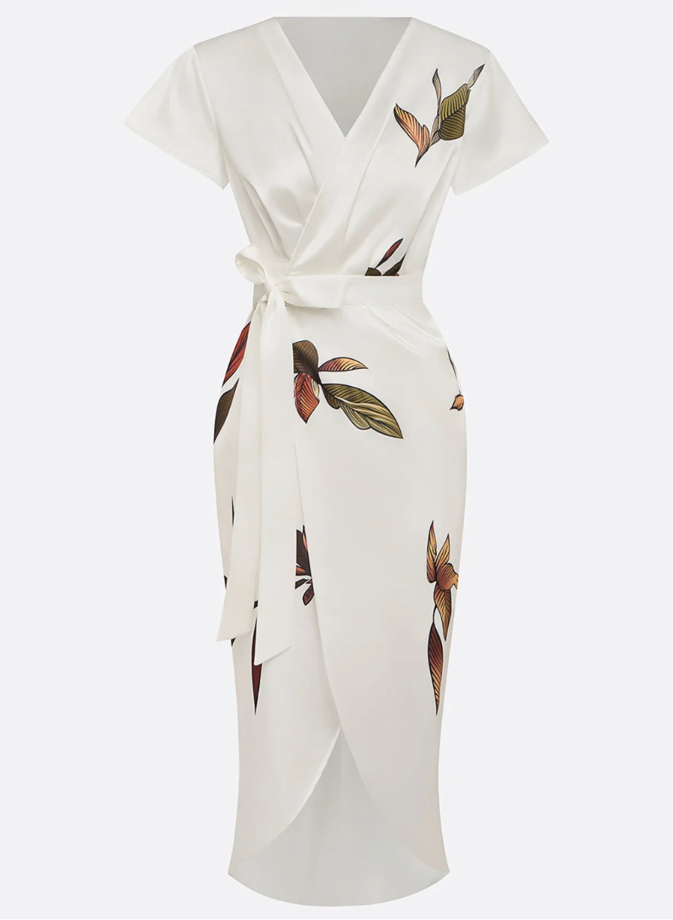 Elegant White Satin Dress