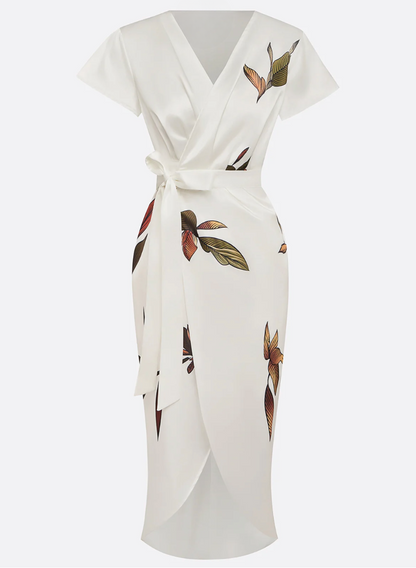 Elegant White Satin Dress