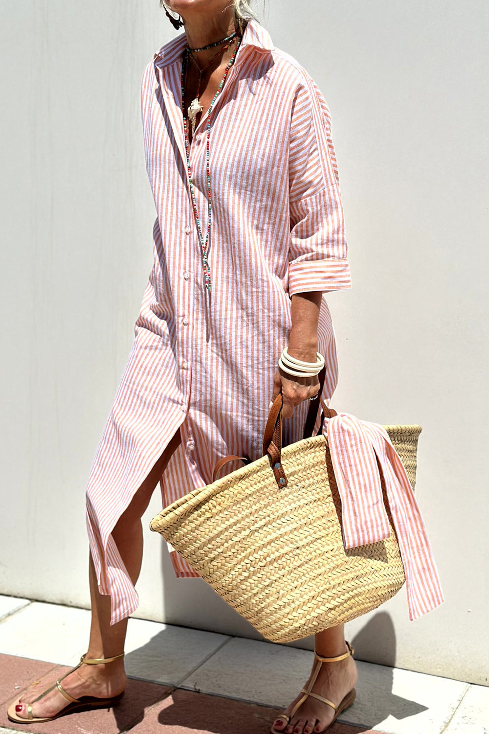Elegant Shirt Dresses with Stripes