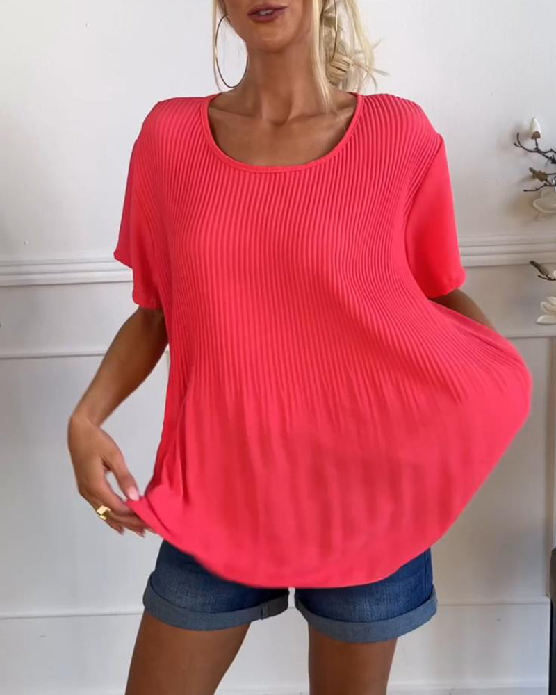 Blouse Shirt with Ruffled Cow Neck