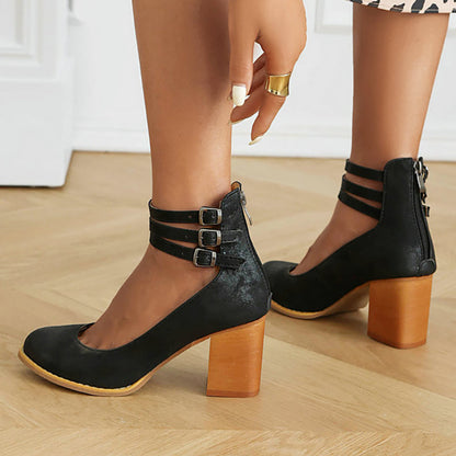 Ksilada | Plain sandals with ankle strap and thick sole
