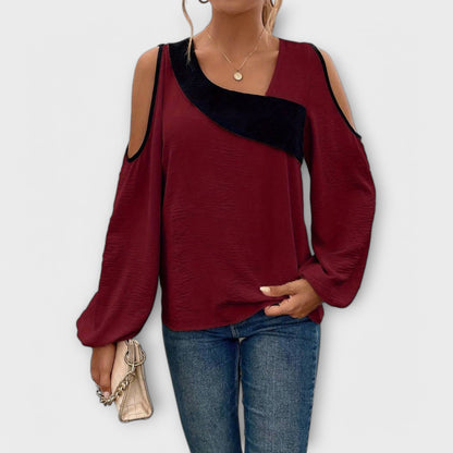 Scarlet Square Neck Long Sleeve Shirt