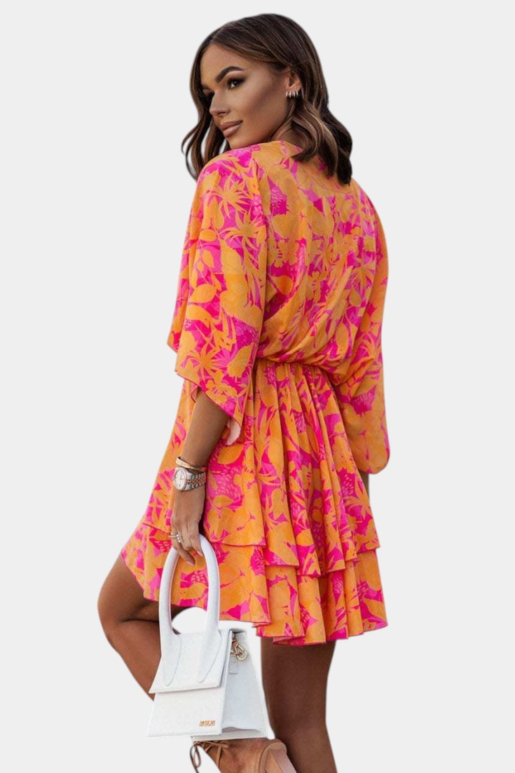 Eliza Mini Dress with Front Tie and Details