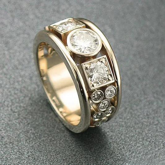 Antique Style Ring with Glowing Stones