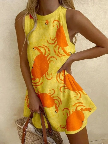 Orwaine™ | Mini Dress with Crab Print