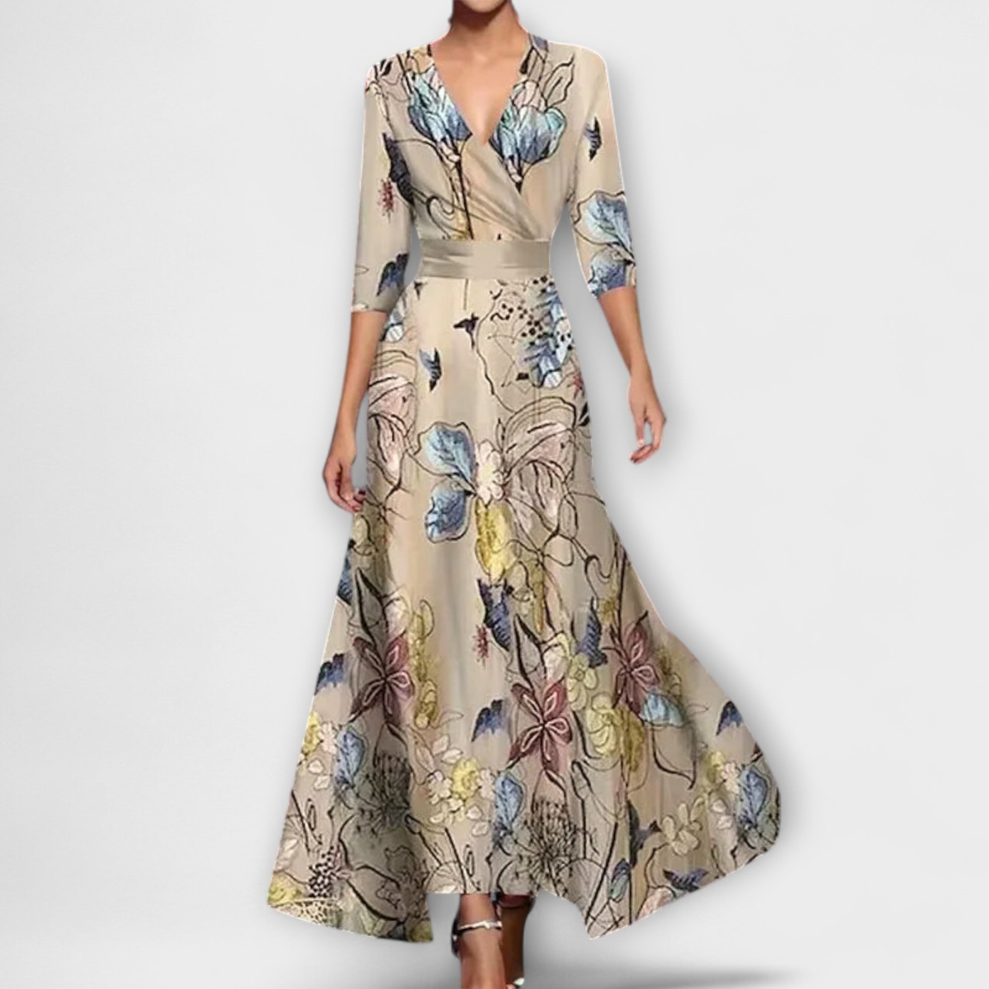 Elegant Women's Dress with Trendy Sleeves