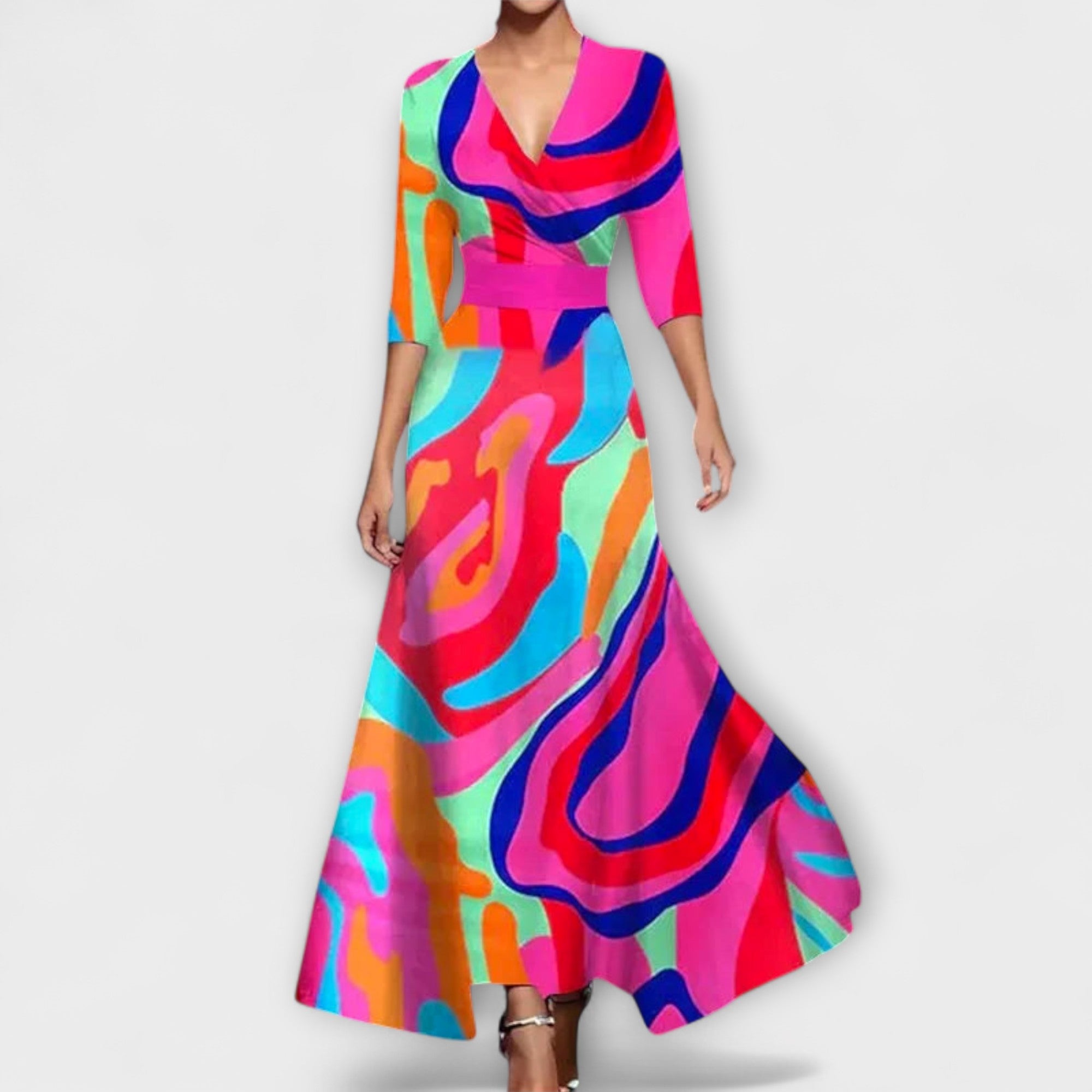 Elegant Women's Dress with Trendy Sleeves