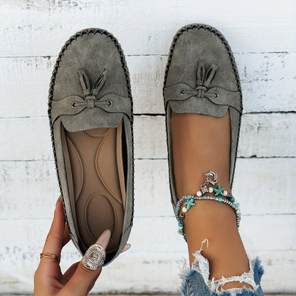 Nadine – Classic Loafer Shoes with Pom Poms