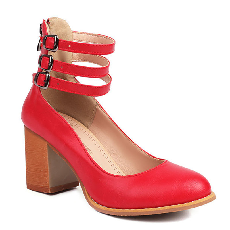 Ksilada | Plain sandals with ankle strap and thick sole