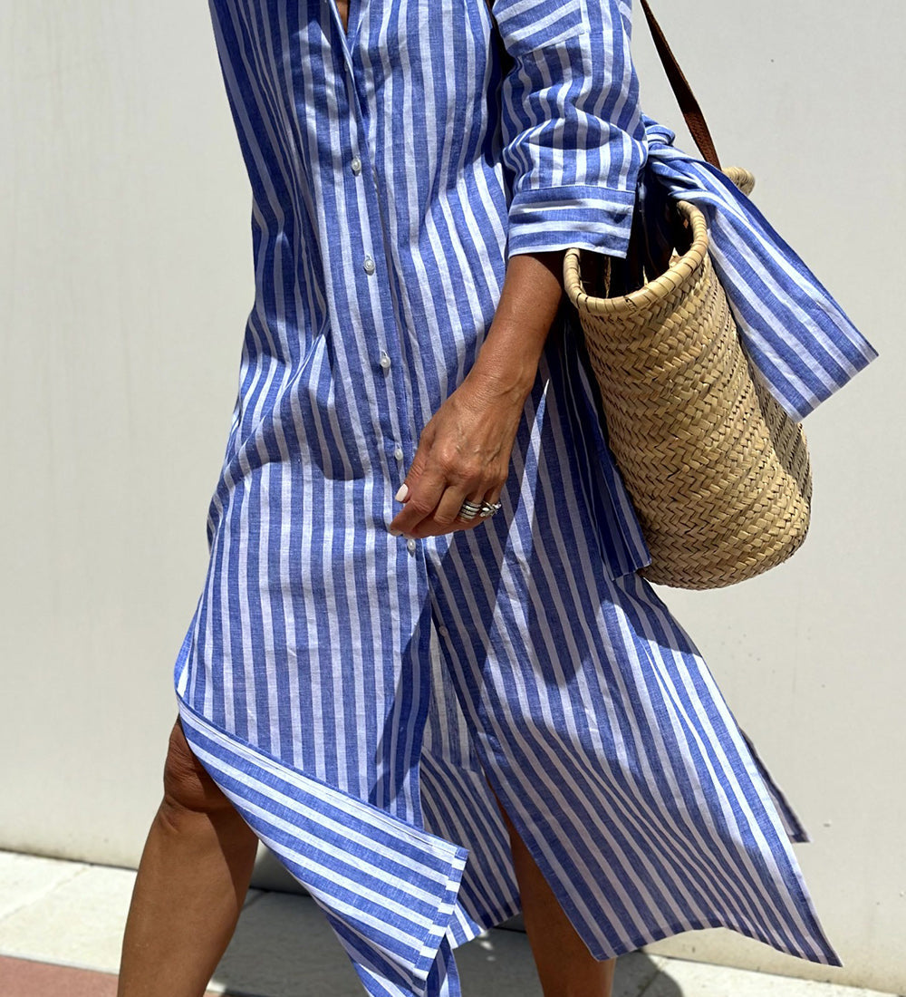 Elegant Shirt Dresses with Stripes