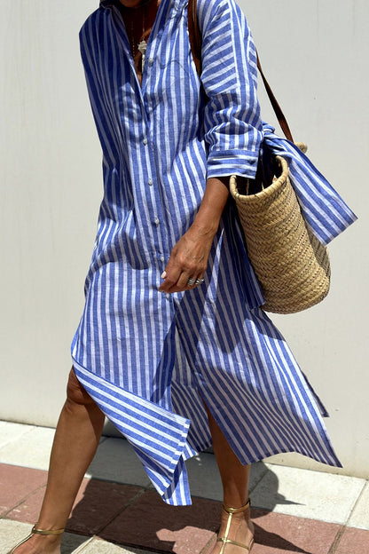 Elegant Shirt Dresses with Stripes