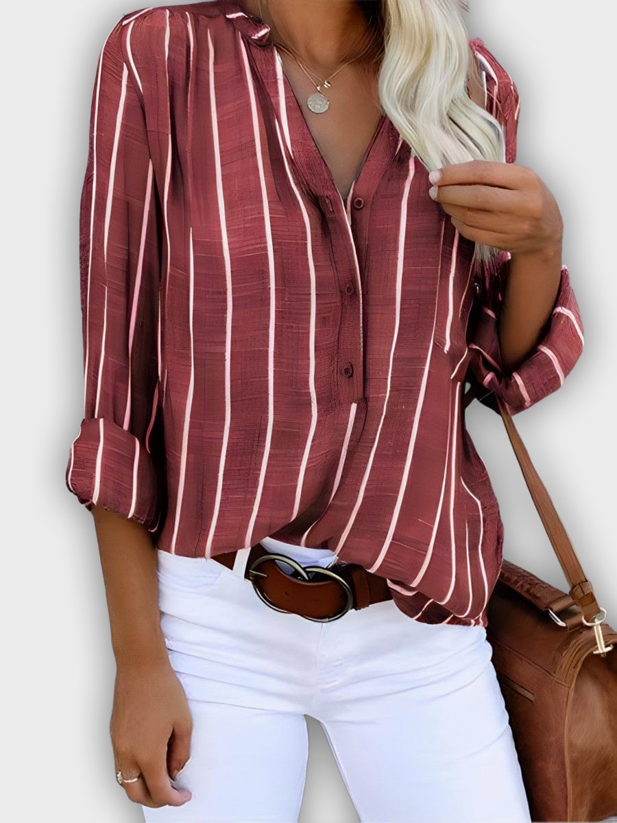 Elegant Linen Shirt with Long Sleeves and Versatile Style