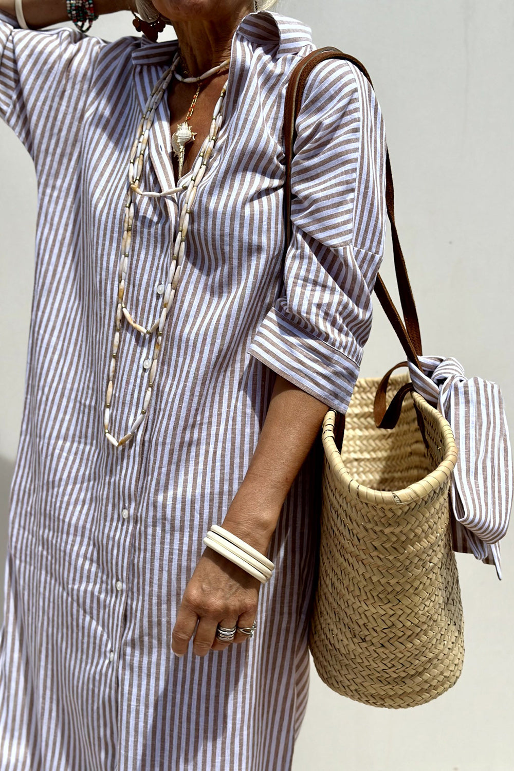 Elegant Shirt Dresses with Stripes