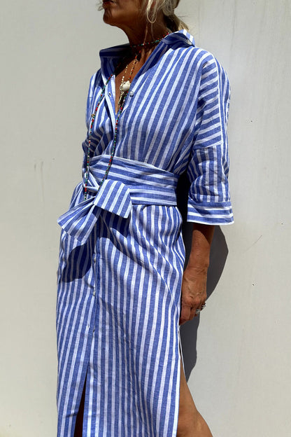 Elegant Shirt Dresses with Stripes