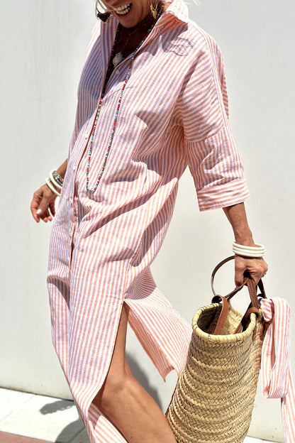 Elegant Shirt Dresses with Stripes