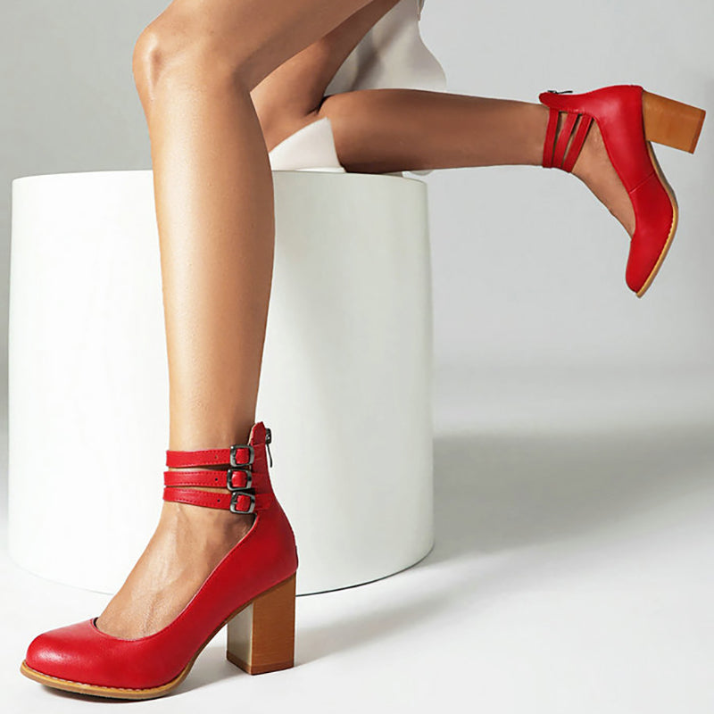 Ksilada | Plain sandals with ankle strap and thick sole