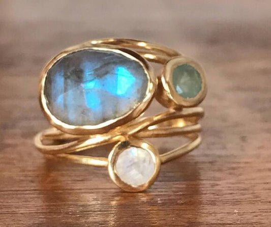 Vintage Ring with Blue Moonstone
