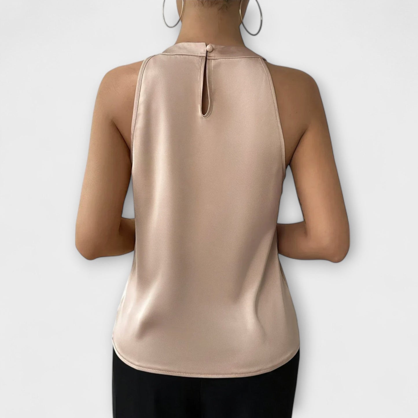 Elegant Satin Top with Exposed Shoulders