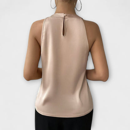 Elegant Satin Top with Exposed Shoulders