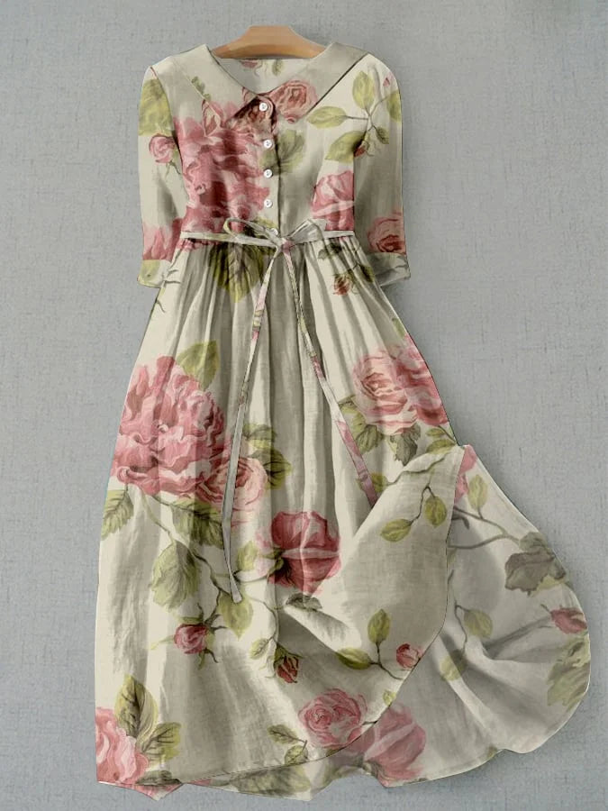 Marley - Vintage Dress with Laces and Floral Pattern