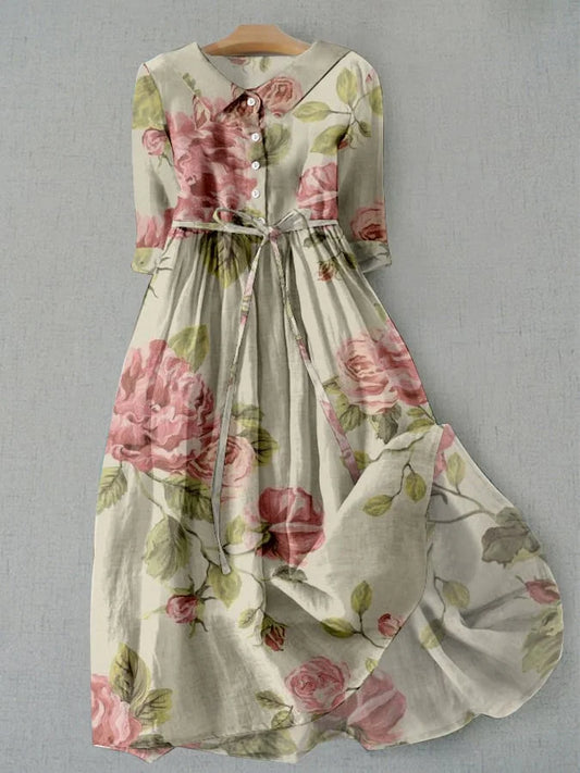 Marley - Vintage Dress with Laces and Floral Pattern