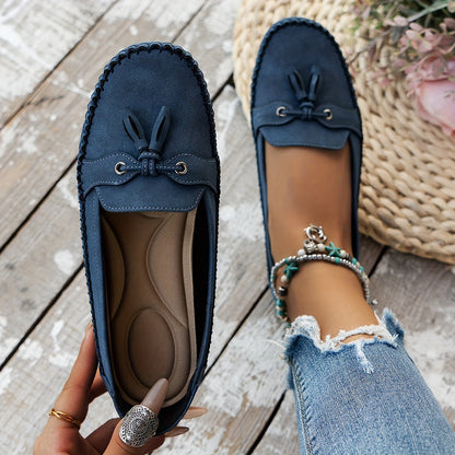 Nadine – Classic Loafer Shoes with Pom Poms