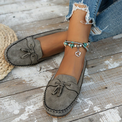 Nadine – Classic Loafer Shoes with Pom Poms