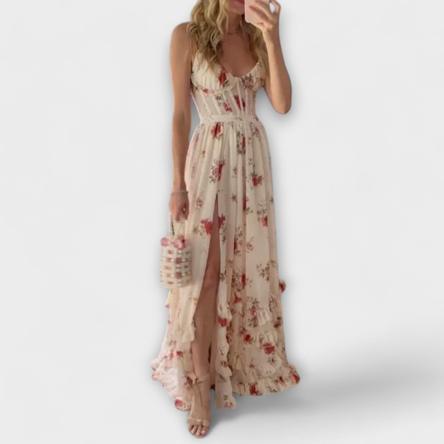 Hazel Dress with Elegant Floral Pattern