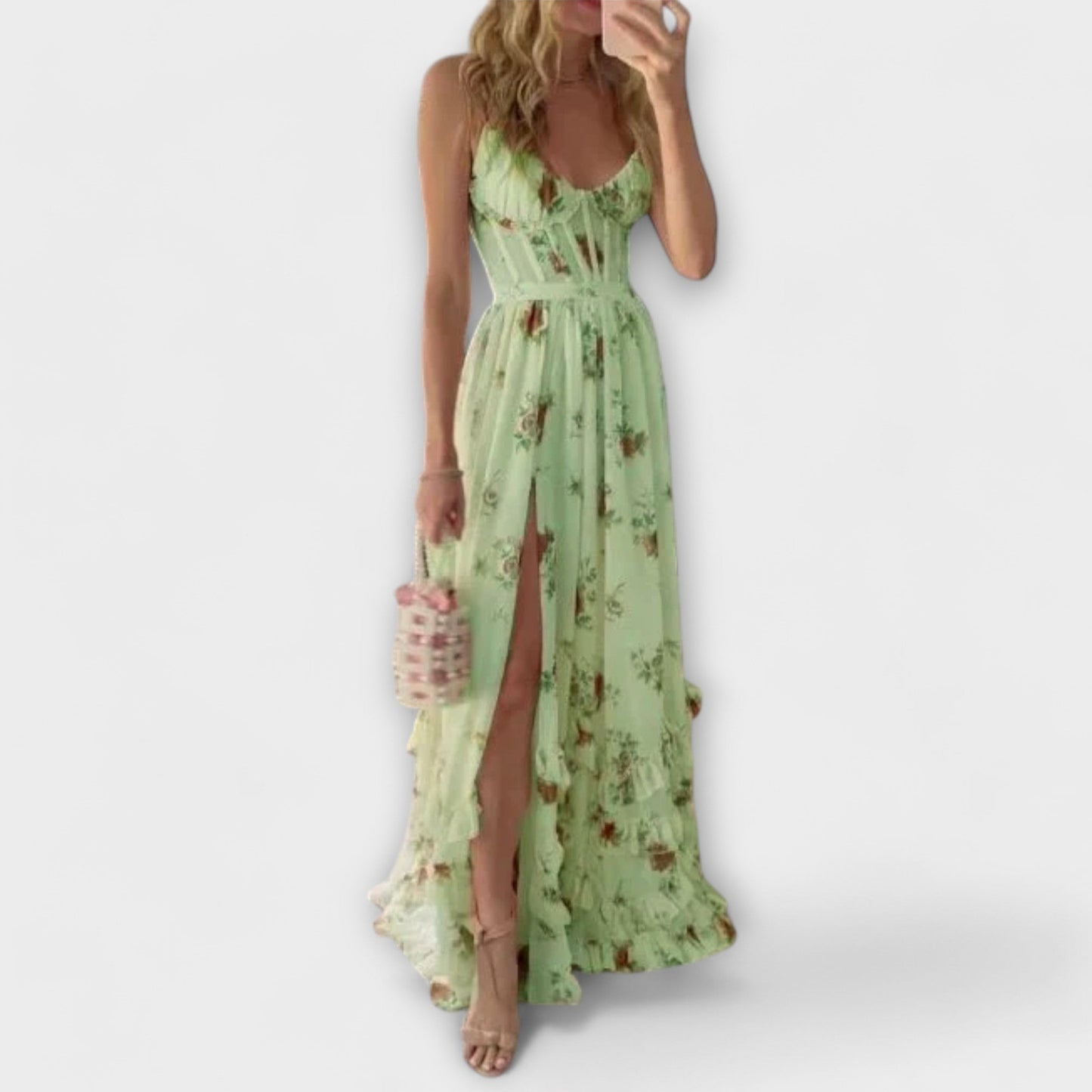 Hazel Dress with Elegant Floral Pattern