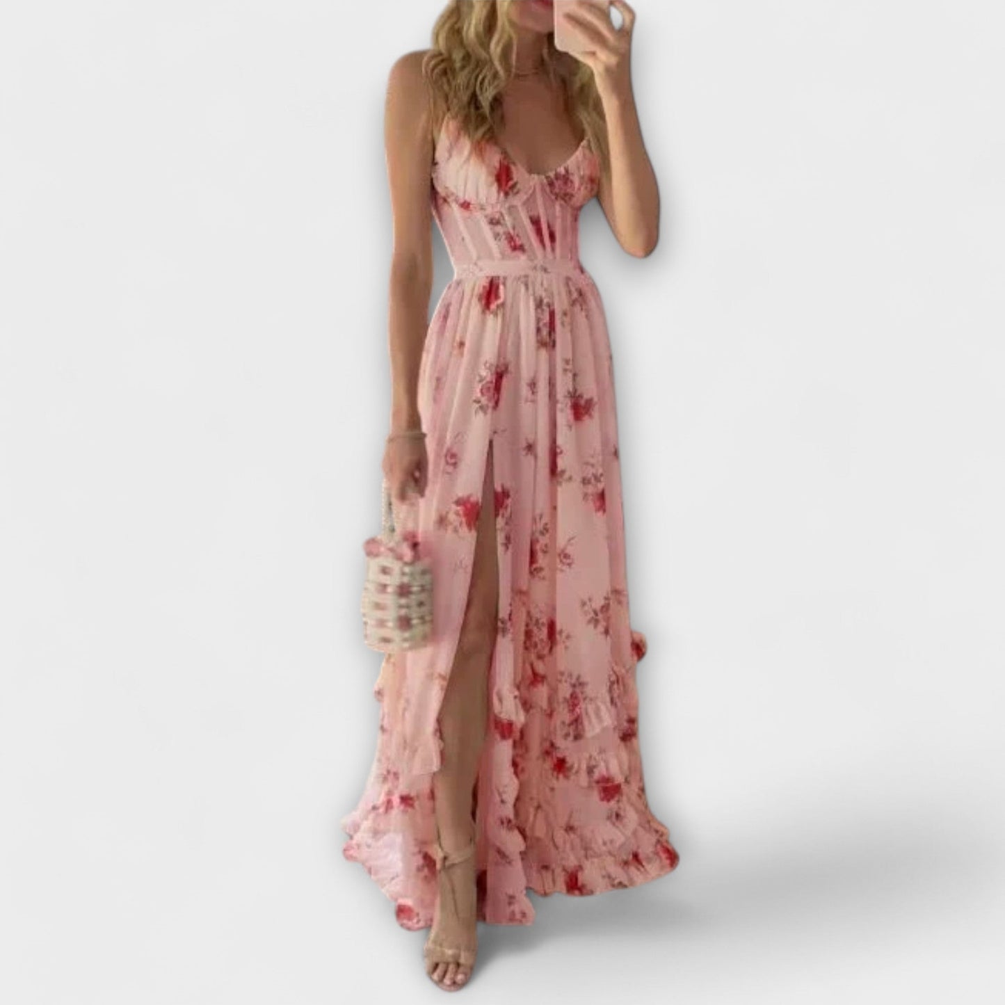 Hazel Dress with Elegant Floral Pattern