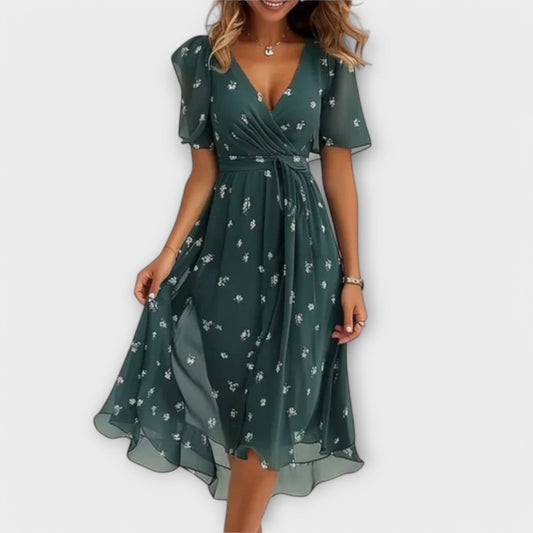 V-Neck Dress for Women with Elegant Silhouette