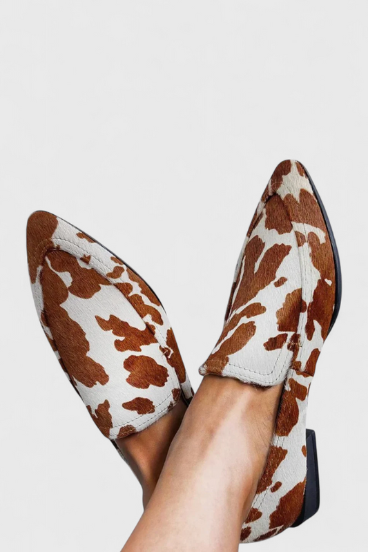 Low-heeled Leather Moccasins from Greece with Pointed Toe
