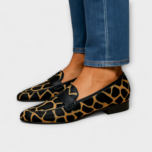 Moccasins Weil with Leopard Print and Decorative Strap