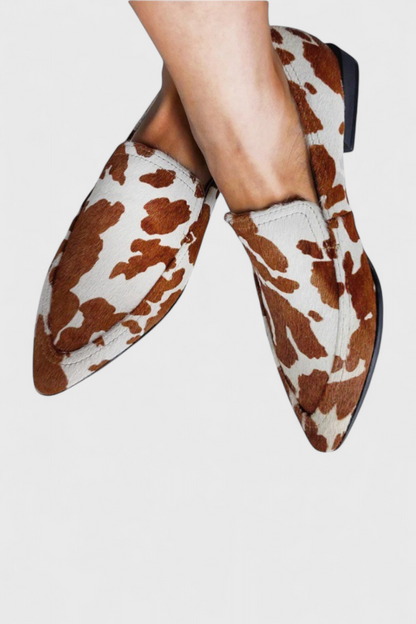Low-heeled Leather Moccasins from Greece with Pointed Toe