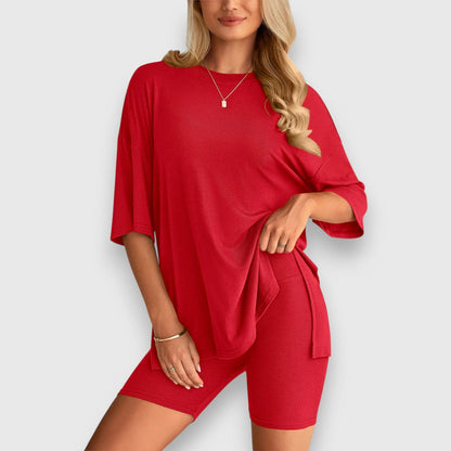 Malia – Oversized T-Shirt and Shorts Lounge Set