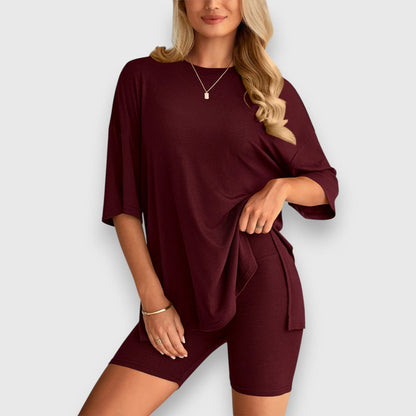 Malia – Oversized T-Shirt and Shorts Lounge Set