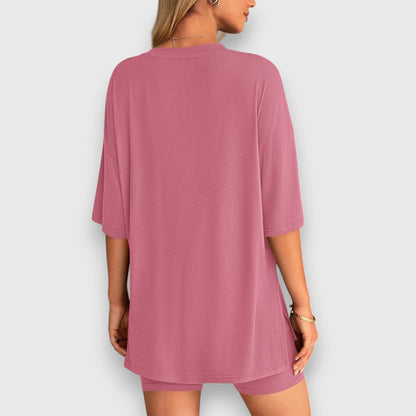 Malia – Oversized T-Shirt and Shorts Lounge Set