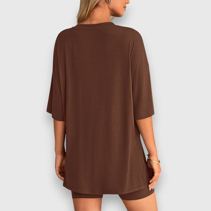 Malia – Oversized T-Shirt and Shorts Lounge Set