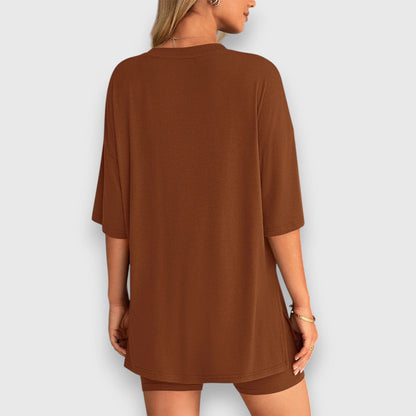 Malia – Oversized T-Shirt and Shorts Lounge Set