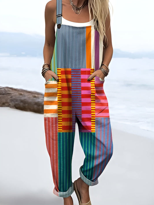 Larka™ | Colorful Striped Overalls