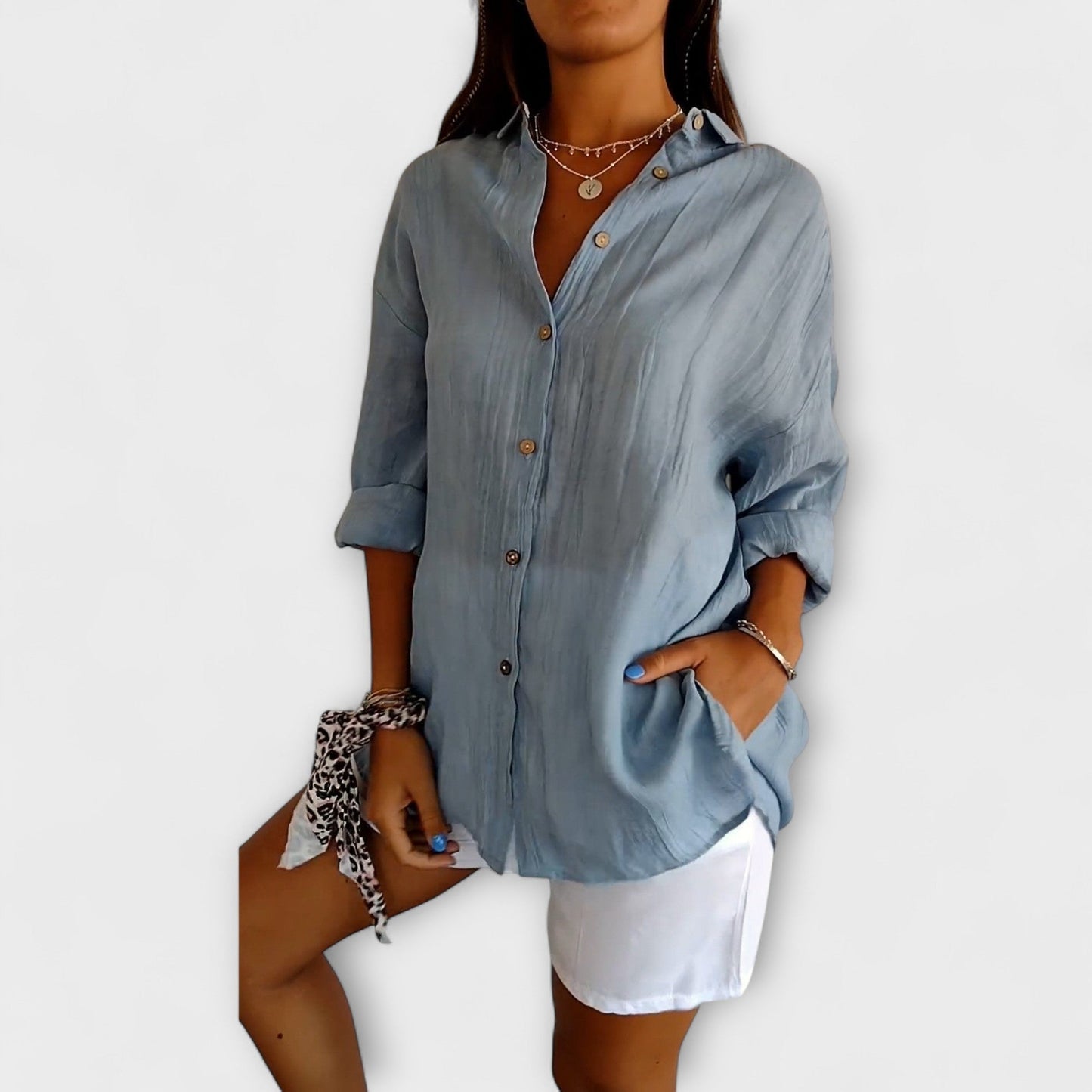 Elegant Saskia Blouse with Pleats for Women