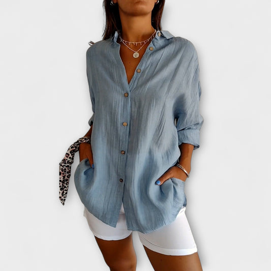 Elegant Saskia Blouse with Pleats for Women