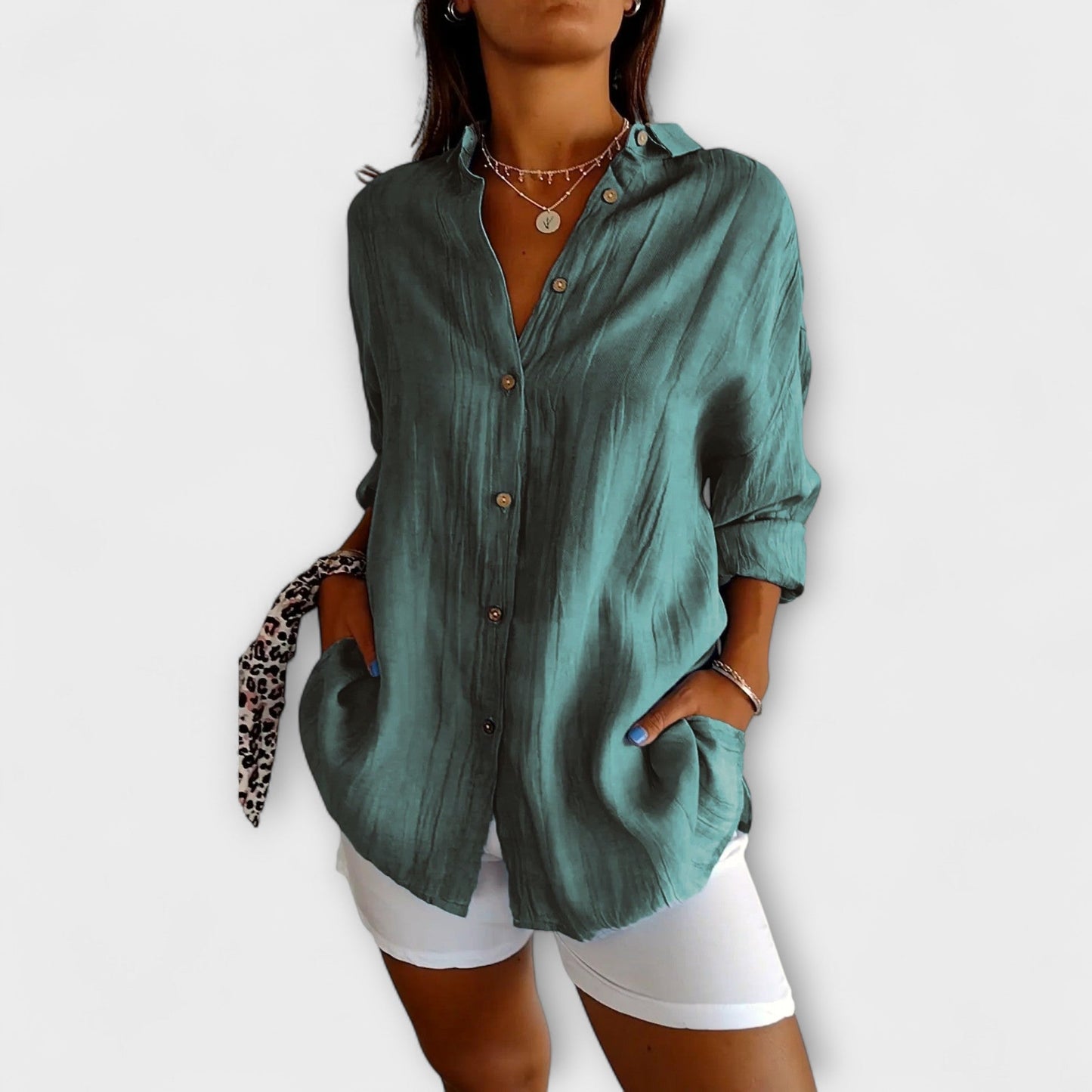 Elegant Saskia Blouse with Pleats for Women