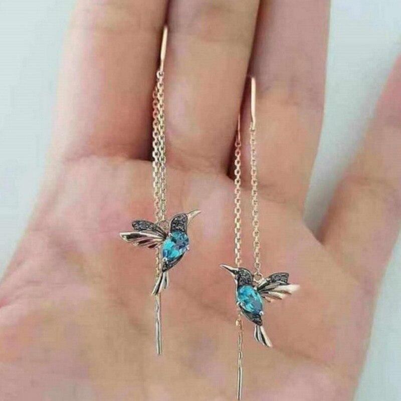 Hummingbird Jewelry with Enamel and Zirconia
