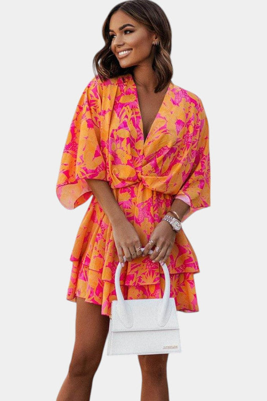 Eliza Mini Dress with Front Tie and Details