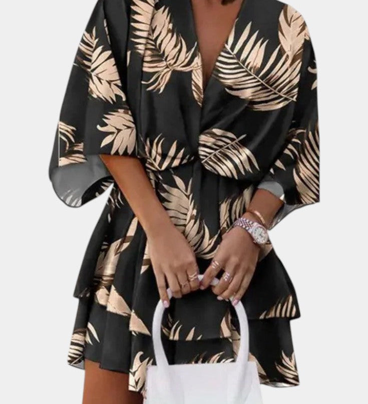 Eliza Mini Dress with Front Tie and Details