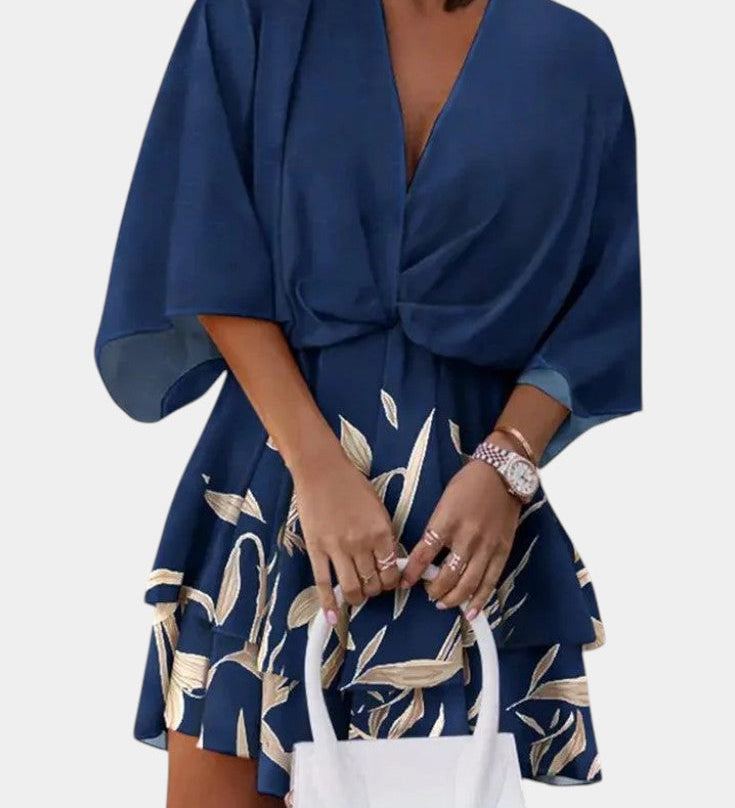 Eliza Mini Dress with Front Tie and Details